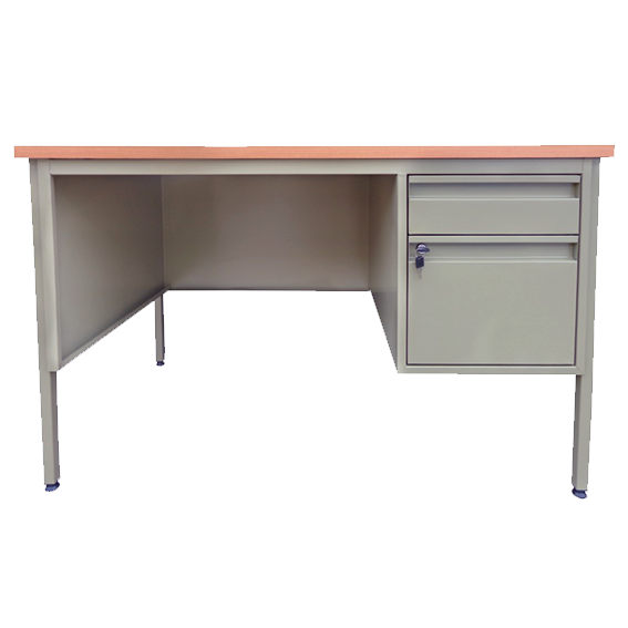 Escritorio Secretarial Descripción: Estructura Tubular 1", Cal 24 Con Travesaños Laterales en Tubo Cuadrado1" Cal-2, Acabado Esmaltado un Cajón Papelero y Otro Archivero De Lamina Cal. 24, Cubierta con Formaica Imitación Madera Perímetro Moldura De Aluminio. Dimensiones Generales: Largo 120CM 
X Ancho 60CM X Altura 78CM.  NAC-MEDIC