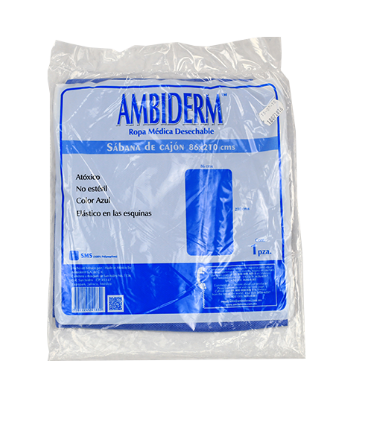 Ambiderm Ropa Quirúrgica Sábana de Cajón 86cms x 210cms desechable color azul AMBIDERM