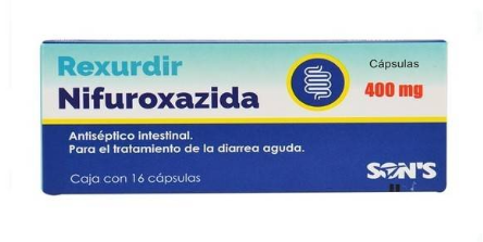 REXURDIR c/16 CAPS. 400 MG. Nifuroxazida (Tabs/Caps. Orales). NA