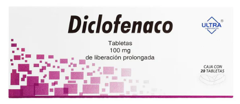 DICLOFENACO (Ultra) c/20 TABS. L.P. 100 MG. Diclofenaco Sódico 100mg. (Tabs. Orales). NA