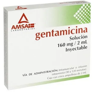 GENTAMICINA (Amsa) Sol. Iny. c/5 AMPTAS. 160 MG/2 ML.. Gentamicina 160mg. NA