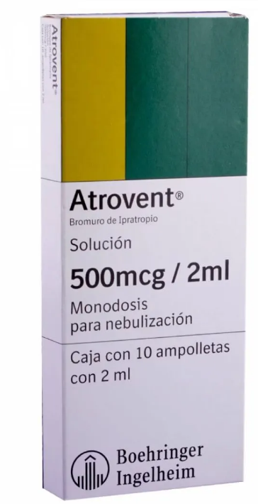 Atrovent  bromuro de ipratropio 500 Mcg Solución 10 Amplletas 2 Ml BOEHRINGER