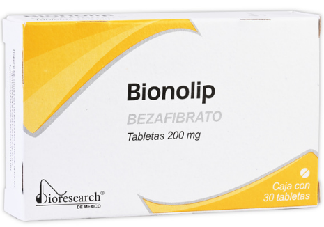 BIONOLIP c/30 TABS. 200 MG. Bezafibrato 200mg. NA