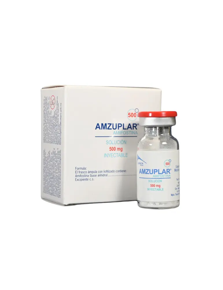 AMZUPLAR AMIFOSTINA. SOLUCIÓN INYECTABLE. CADA FRASCO ÁMPULA CONTIENE: AMIFOSTINA (BASE ANHIDRA) 500 MG ENVASE CON UN FRASCO ÁMPULA. ZURICH