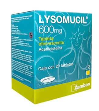 ACETILCISTEINA 600MG (LYSOMUCIL) TAB EFERVESCENTE 20 TABS 