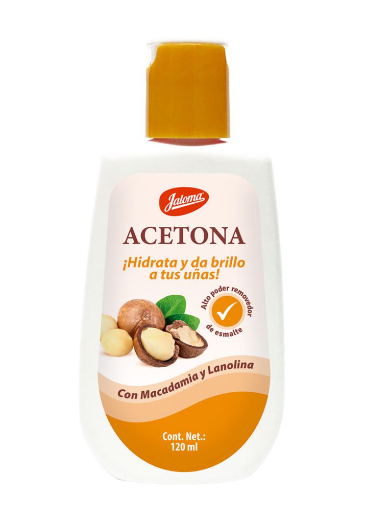 ACETONA c/MACADAMIA y LANOLINA Fco. c/120 ML. Quita esmalte de uñas (Acetona compuesta)
