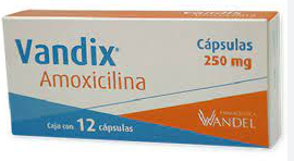 VANDIX c/12 CAPS. 250 MG.                Amoxicilina  250mg. (Caps. Orales). NA