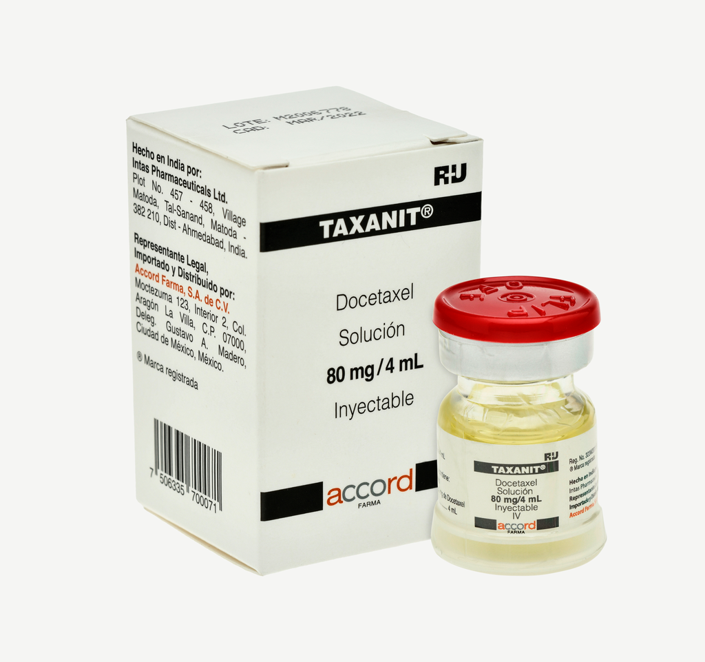  Taxanit  DOCETAXEL 80mg/ 4mL. Envase con 1fco. Ampula. Seco, manejable hasta 25°C.                                                     