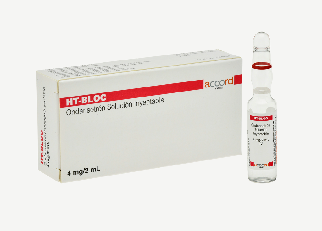Ht Bloc ONDASETRÓN 4mg/ 2mL. Envase con 1fco ampula  Seco, manejable hasta 25°C.                                                     
