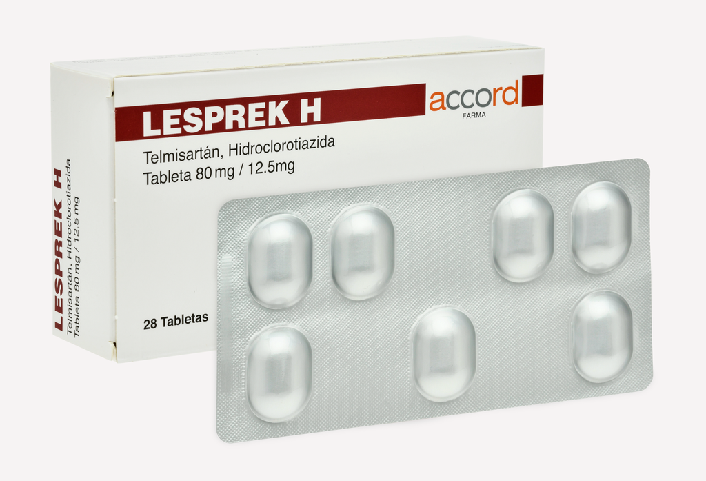 LESPREK H c/14 TABS. 80/12.5 MG. Telmisartán+Hidroclorotiazida 80/12.5mg. NA
