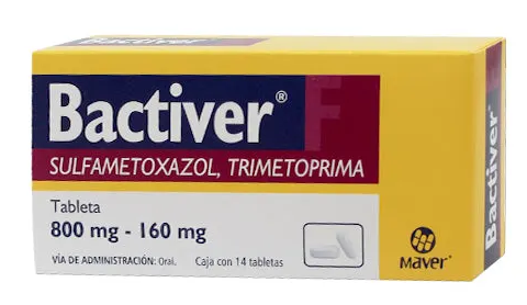 BACTIVER-F c/14 TABS. 800/160 MG. Trimetoprima+Sulfametoxazol 160/800mg. (Tabs. Orales). NA