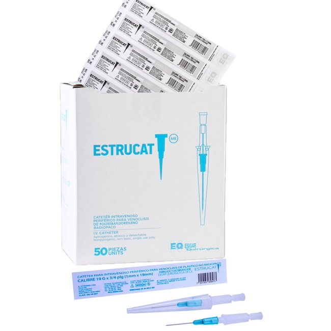 Catéter para venoclisis calibre 19g. Caja con 50 piezas ESIGAR