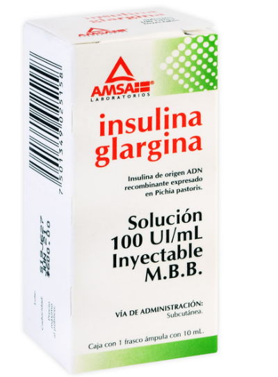 INSULINA GLARGINA  Sol. Iny. c/1 FCO. AMP. 10 ML. 100 UI/1 ML. Insulina Glargina (Acción prolongada). 