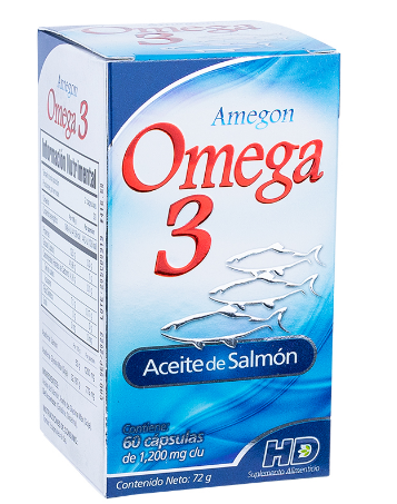 AMEGON Omega 3-6-9 Cja/Fco. c/60 CAPS. 1200 MG. Aceite de Salmón (Omega 3-6-9) NA