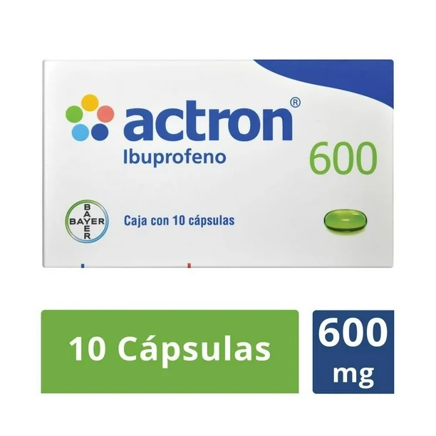 ACTRON c/30 CAPS. 600 MG. Ibuprofeno 600mg. (Cápsula blanda).