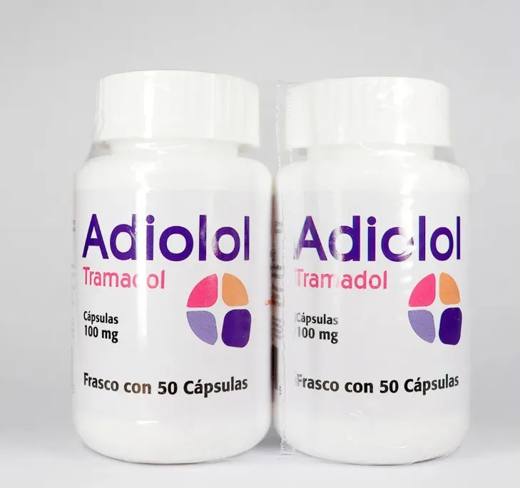 ADIOLOL Fco. c/50 CAPS. 100 MG. (2 Pack) Tramadol 100mg. (Tab/Caps. Liberación Inmediata).  NA