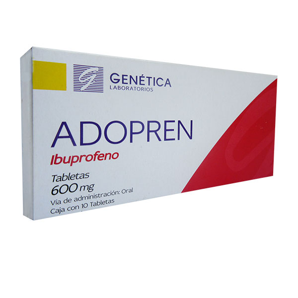 ADOPREN Fco. c/45 TABS. 600 MG. Ibuprofeno 600mg. (Tabs. Orales). NA