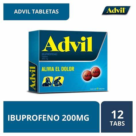 ADVIL c/12 TABS. 200 MG.  Ibuprofeno 200mg. (Tabs. Orales). NA