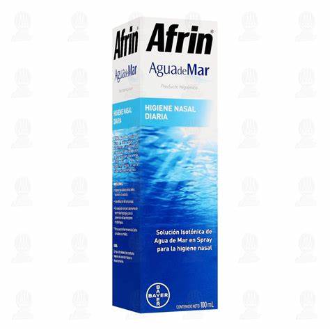 AFRIN AGUA de MAR Solución Nasal 100 ML. Agua de mar para higiene y humectación nasal diaria (Toda la familia)
