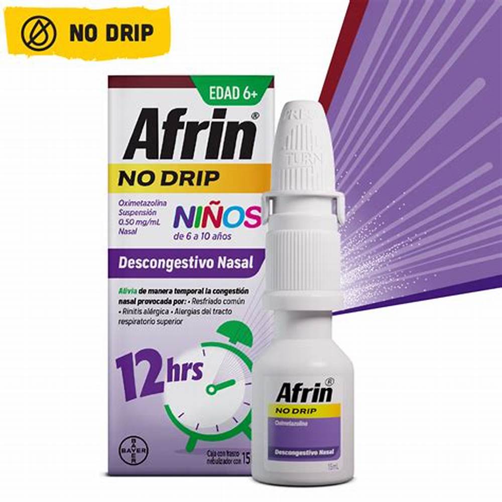 AFRIN NO DRIP NIÑOS 12H SUSP. Nasal Fco. Atomizador 15 ML. 0.50 MG/1 ML. NA