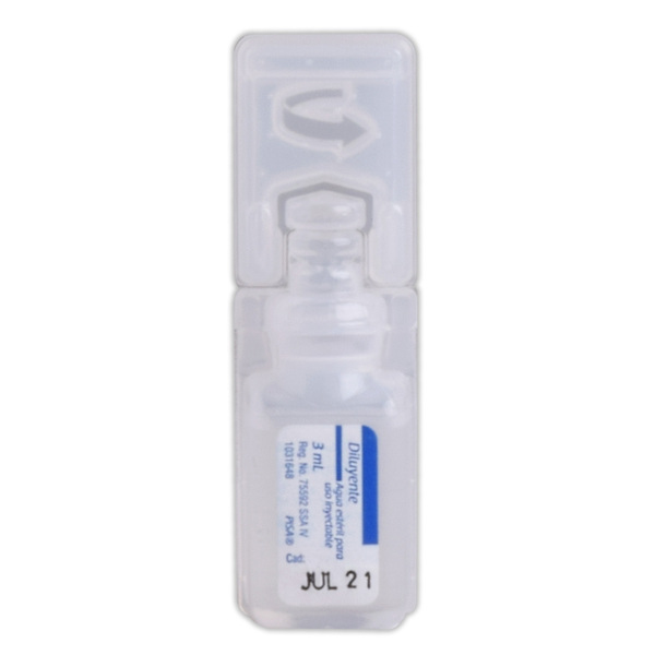 AGUA INYECTABLE (Pisa) SOLUCIÓN c/1 AMP.  3 ML. Agua inyectable estéril (Micro solución). NA