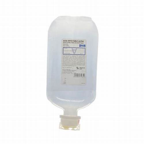 AGUA INYECTABLE ALPHA Sol. Iny. Fco. 500 ML. Agua inyectable ó para irrigación estéril. (Macro solución).