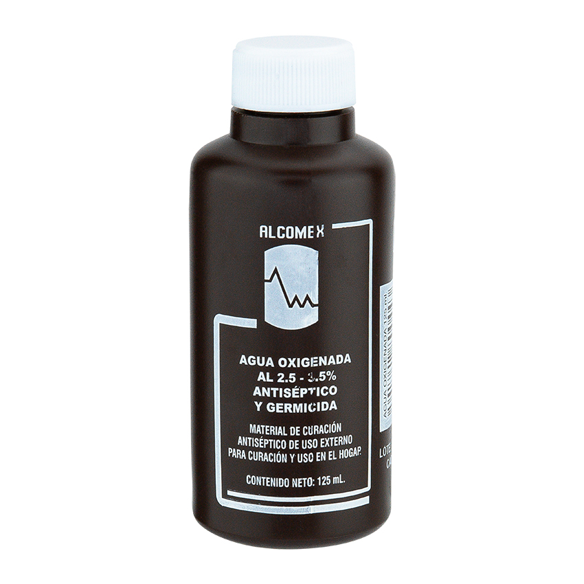 AGUA OXIGENADA (Alcomex) SOLUCIÓN al 2.5-3.5%   Fco. 55 ML. NA