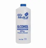 ALCOHOL ETÍLICO Desnaturalizado (Alfa Medical) 70° G.L.  125 ML. Alcohol etílico 70° G.L.  (Frasco) NA