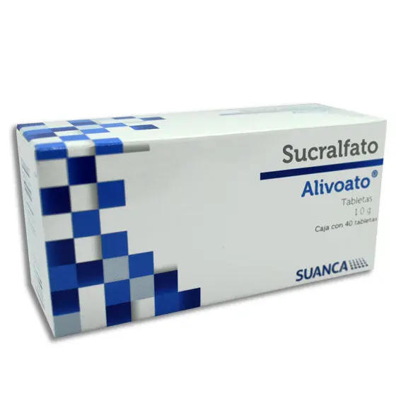 SUCRALFATO TABLETA CADA TABLETA CONTIENE: SUCRALFATO 1 G ENVASE CON 40 TABLETAS.
