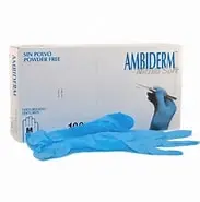 AMBIDERM NITRILO GUANTE EXPLN. AZUL ROYAL No Esteril "MED" c/100 Pzs.  Guantes de Nitrilo para exploración/examen No estéril  (MEDIANO) NA