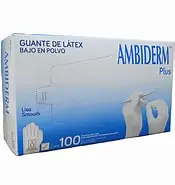 AMBIDERM Plus GUANTE LTX EXPLORACIÓN AZUL No Estéril MED. c/100 Pzs. Guantes de Látex para exploración/examen No estéril  (MEDIANO) NA