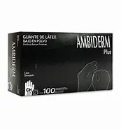 AMBIDERM Plus GUANTE LTX EXPLORACIÓN NEGRO No Estéril GDE. c/100 Pzs. Guantes de Látex para exploración/examen No estéril (GRANDE) NA
