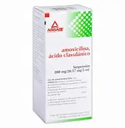 AMOXICILINA/ÁCIDO CLAVULÁNICO (Amsa) SUSP. Fco. 50 ML. 200-28.57 MG/5 ML. Amoxicilina+Ácido Clavulánico 200/28.50mg. (Susp. Oral 12H) NA