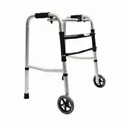 ANDADERA ALUMINIO INFANTIL Posterior c/RUEDAS (Eko-Mobility) Col. Amarillo/Plata Andadera movil NA