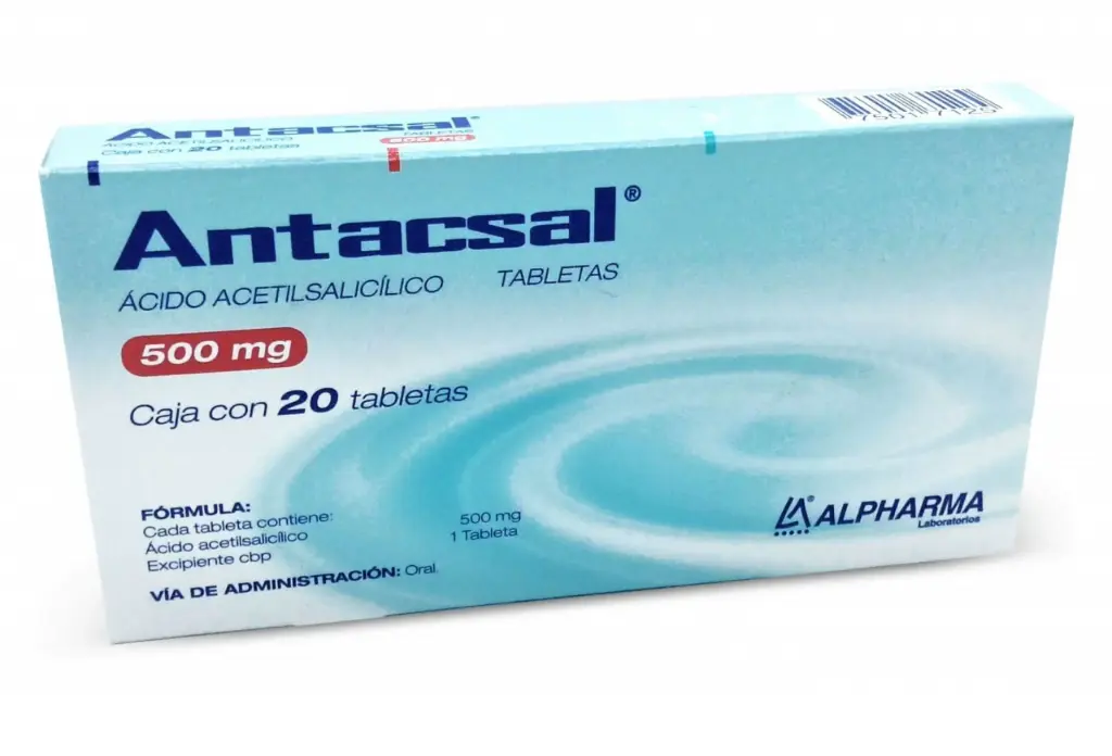 ANTACSAL c/20 TABS. 500 MG. Ácido Acetilsalicílico 500mg. NA