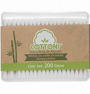 APLICADORES DE ALGODÓN BIODEGRADABLES (Cottoni) Bolsa c/150 Pzs.  Aplicadores/Hisopos de algodón. NA