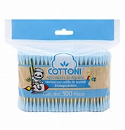 APLICADORES DE ALGODÓN Kids BIODEGRADABLES (Cottoni) Col. Azul Tarro c/200 Pzs. Aplicadores/Hisopos de algodón. NA