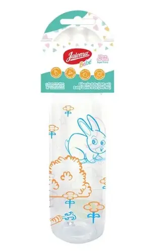 [759684151408] BIBERÓN CRISTALINO c/MAMILA (Jaloma) "Azul" 8 OZ/240 ML. 