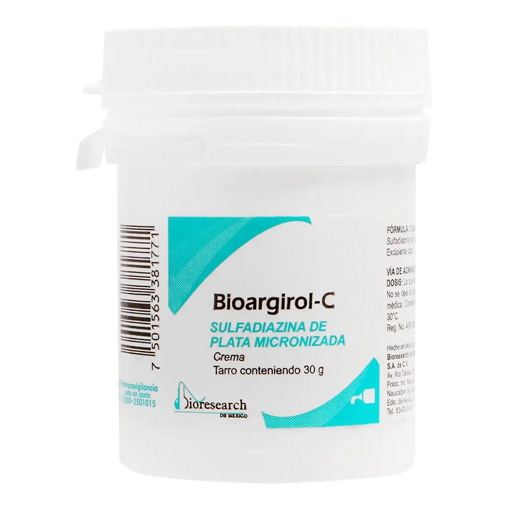 SULFADIAZINA DE PLATA CREMA 1.0G TARRO 30G (BIORGIROL-C) BIORESEARCH