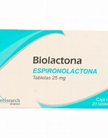 BIOLACTONA c/30 TABS. 25MG. Espironolactona  25mg. NA
