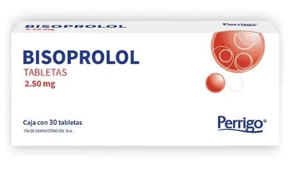 BISOPROLOL. TABLETA CADA TABLETA CONTIENE: BISOPROLOL FUMARATO 2.5 MG CAJA CON 30 TABLETAS.