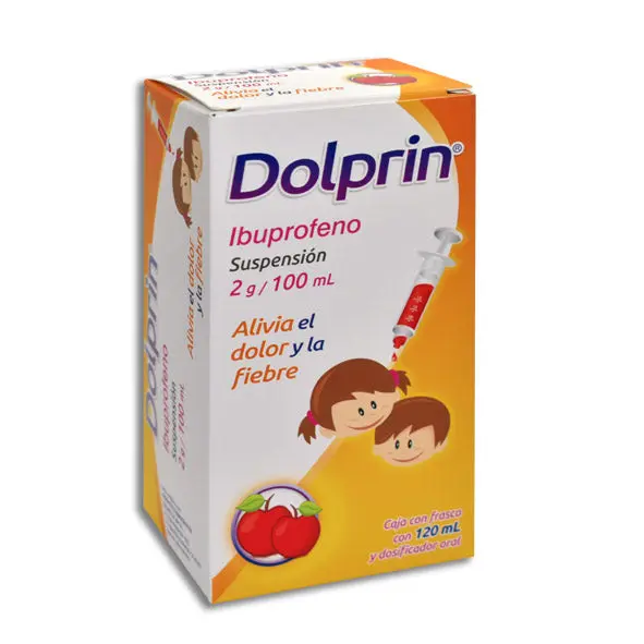 DOLPRIN SUSP. Fco. 120 ML. 2 G/100 ML. Ibuprofeno 100mg. (Susp. Oral). COLLINS