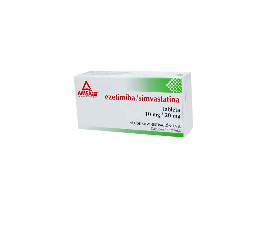 EZETIMIBA-SIMVASTATIN A. COMPRIMIDO CADA COMPRIMIDO CONTIENE: EZETIMIBA 10 MG SIMVASTATINA 20 MG ENVASE CON 14 COMPRIMIDOS