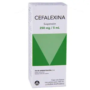 CEFALEXINA SUSP. Fco. 100 ML. 250 MG/5 ML. Cefalexina  250mg. (Susp. Oral). MAVER