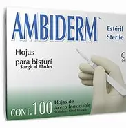 HOJA PARA BISTURÍ Acero Inoxidable (Ambiderm) No. 10 c/1 Pza. Hoja para bisturí de Acero Inoxidable No. 10 NA