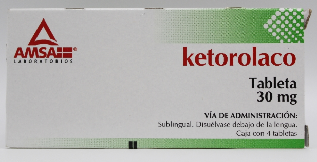 KETOROLACO (Amsa) c/4 TABS. Sublinguales 30 MG. Ketorolaco 30mg. (Sublingual). NA