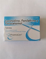 LORATADINA/FENILEFRINA/PARACETAMOL (Pharmagen) c/12 TABS. 2.5/5/500 MG. Paracetamol+Loratadina+Fenilefrina (Tabs. Orales). NA