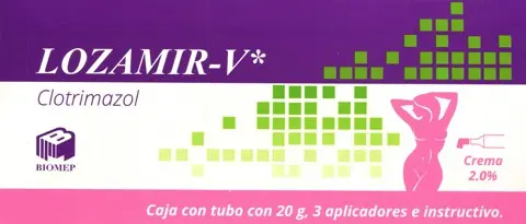 LOZAMIR-V CREMA VAGINAL 2% Tubo c/20 G. y 3 Aplics. Clotrimazol (Crema Vaginal 2%). BIOMEP