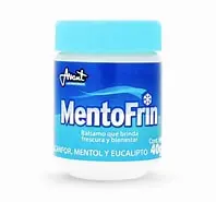 MENTOFRIN UNGÜENTO Tarro c/40 G.                Mezcla de plantas para la congestión nasal, tos y dolores musculares (Ungüento topico). NA