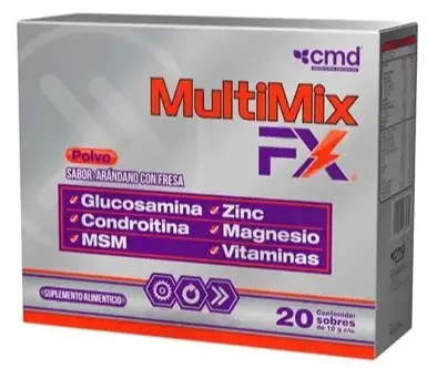 MULTIMIX FX POLVO Sab. Arándano-Fresa c/20 SOBRES 10 G. Glucosamina+Condroitina en combinación. (Suplemento Alimenticio) 